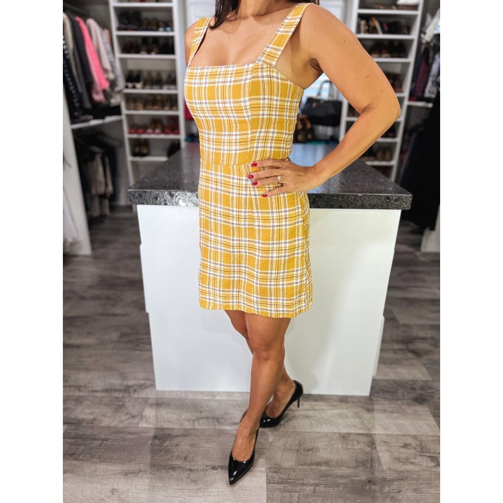 Reformation Yellow Plaid Dress - Picture 5 of 11